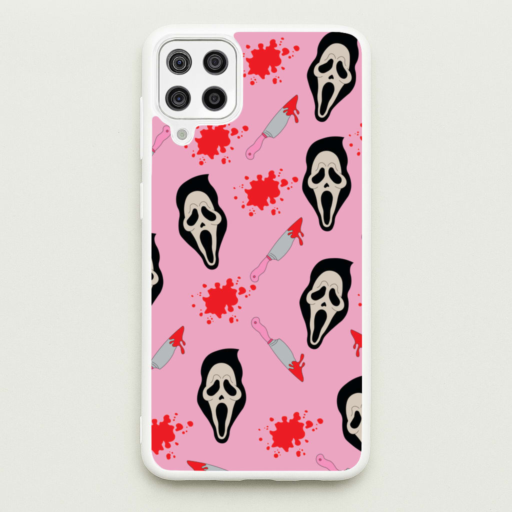 Pink Ghostface Pattern - Scream - Scream Phone Case for Galaxy A12