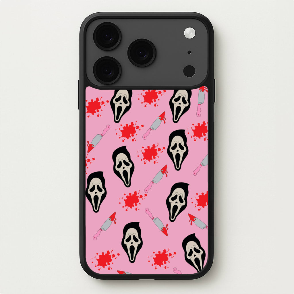 Pink Ghostface Pattern - Scream Phone Case for iPhone 17 Pro Max