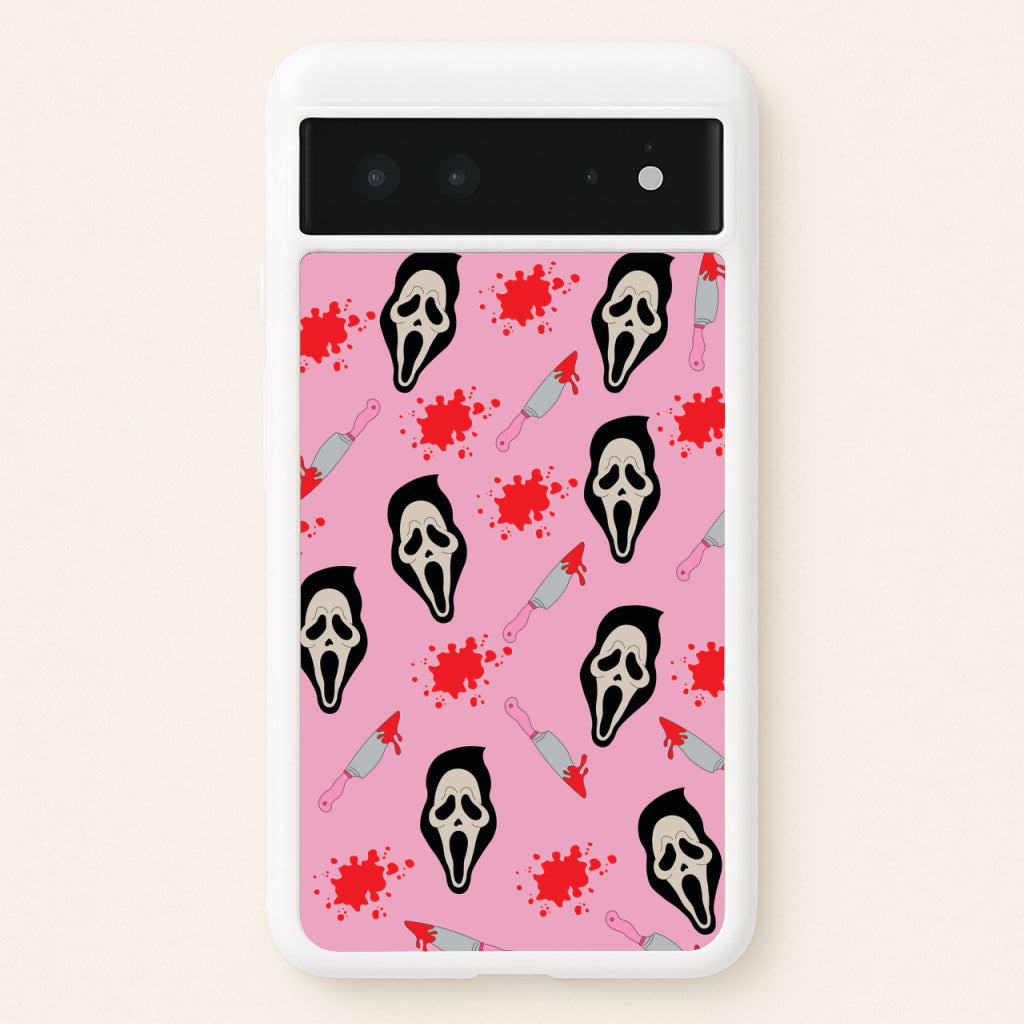 Pink Ghostface Pattern - Scream - Scream Phone Case for Google Pixel 6