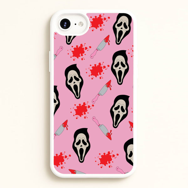 Pink Ghostface Pattern - Scream - Scream Phone Case for iPhone 6 / 7 / 8 / SE
