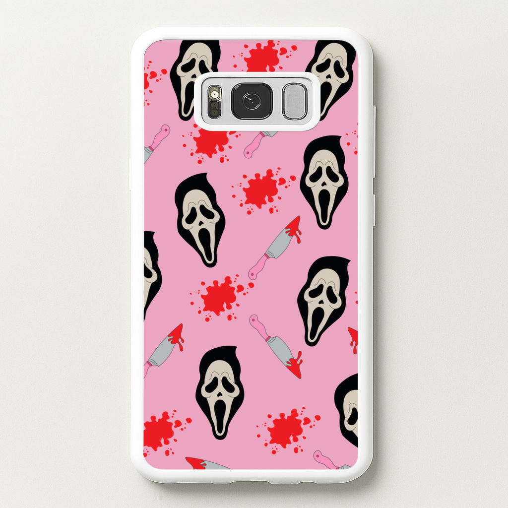 Pink Ghostface Pattern - Scream - Scream Phone Case for Galaxy S8