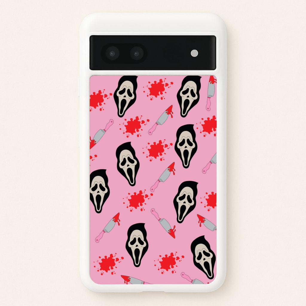 Pink Ghostface Pattern - Scream - Scream Phone Case for Google Pixel 7a