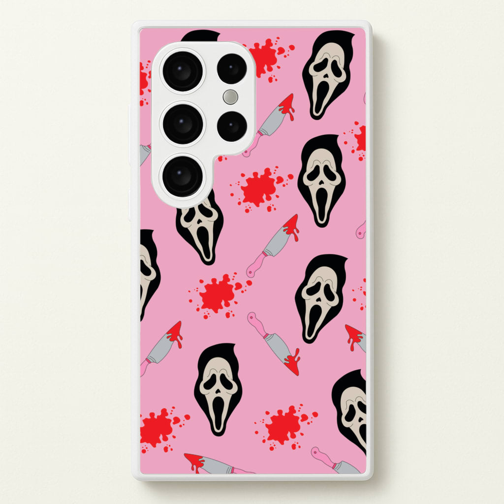 Pink Ghostface Pattern - Scream - Scream Phone Case for Galaxy S24 Ultra