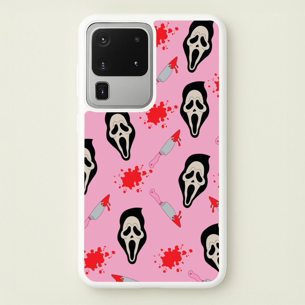 Pink Ghostface Pattern - Scream - Scream Phone Case for Galaxy S20 Ultra