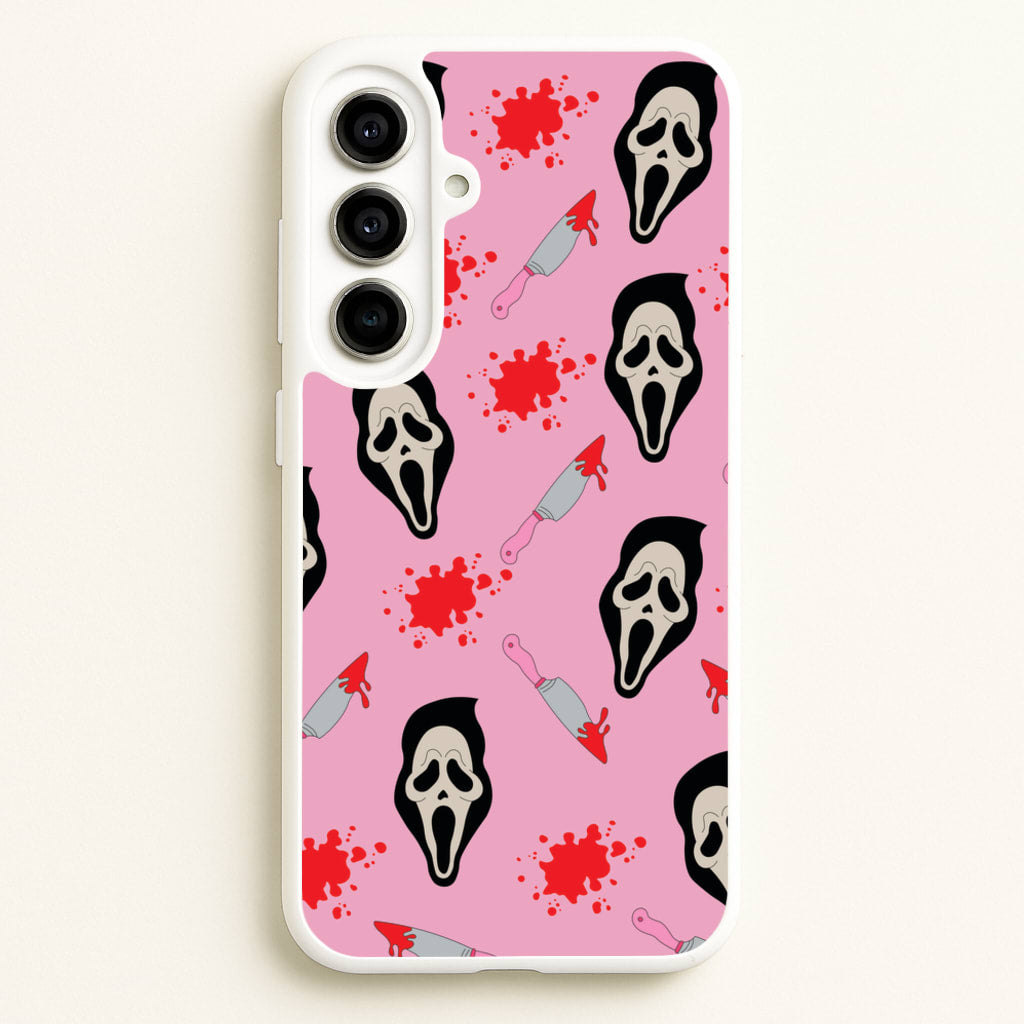Pink Ghostface Pattern - Scream - Scream Phone Case for Galaxy A56