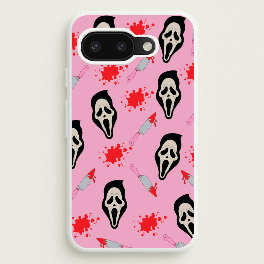 Pink Ghostface Pattern - Scream - Scream Phone Case for Google Pixel 9a