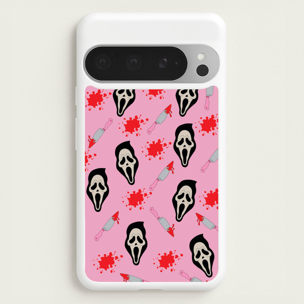 Pink Ghostface Pattern - Scream - Scream Phone Case for Google Pixel 9 Pro XL