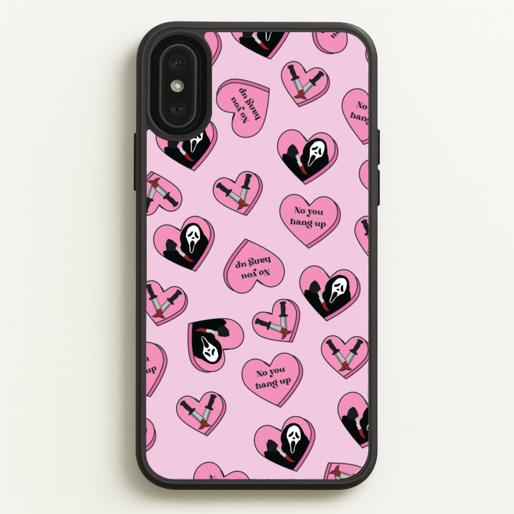 No You Hang Up Love Hearts - Scream Phone Case for iPhone XS Max