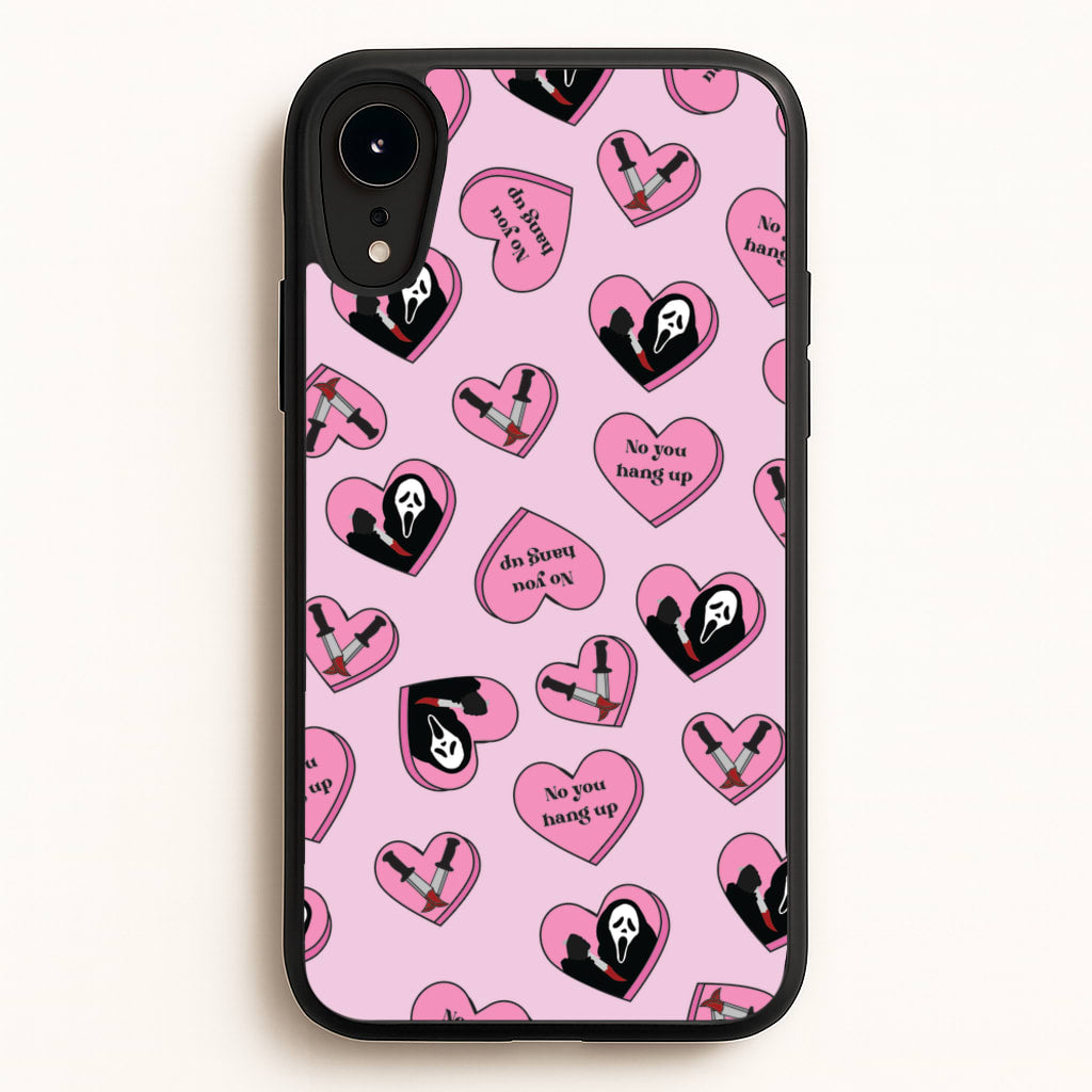 No You Hang Up Love Hearts - Scream Phone Case for iPhone XR