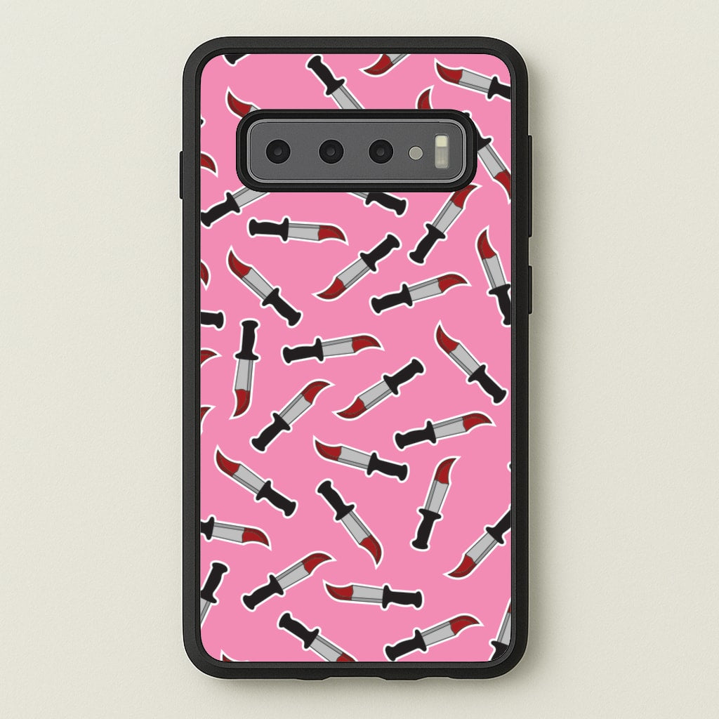 Bloody Knife Pattern - Scream Phone Case for Galaxy S10 Plus