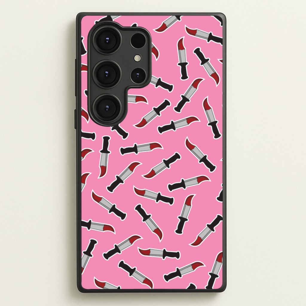 Bloody Knife Pattern - Scream Phone Case for Galaxy S25 Ultra