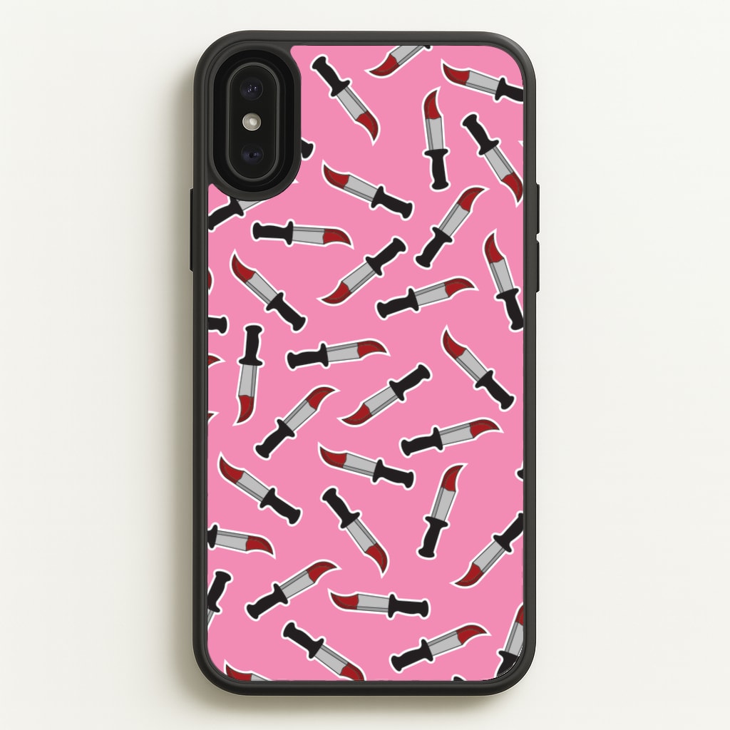 Bloody Knife Pattern - Scream Phone Case for iPhone XS Max