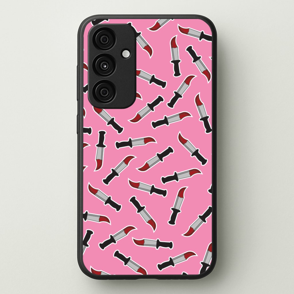 Bloody Knife Pattern - Scream Phone Case for Galaxy A35