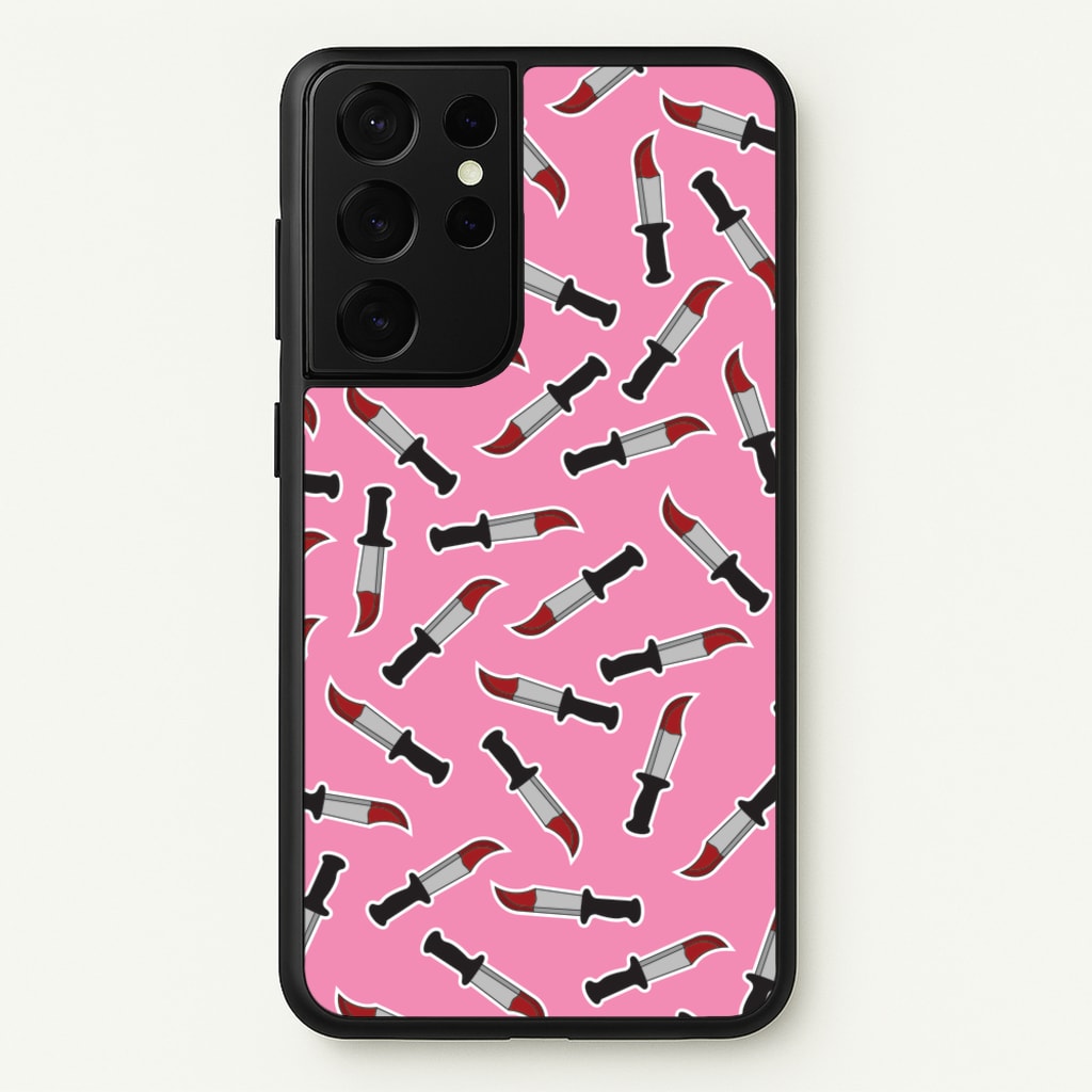 Bloody Knife Pattern - Scream Phone Case for Galaxy S21 Ultra