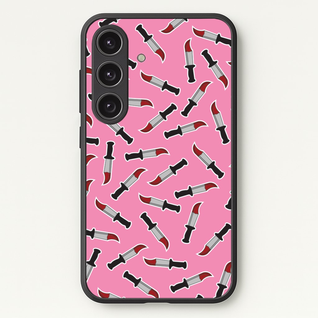 Bloody Knife Pattern - Scream Phone Case for Galaxy S24 Plus