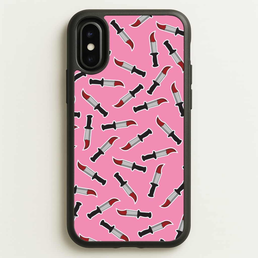 Bloody Knife Pattern - Scream Phone Case for iPhone X / XS