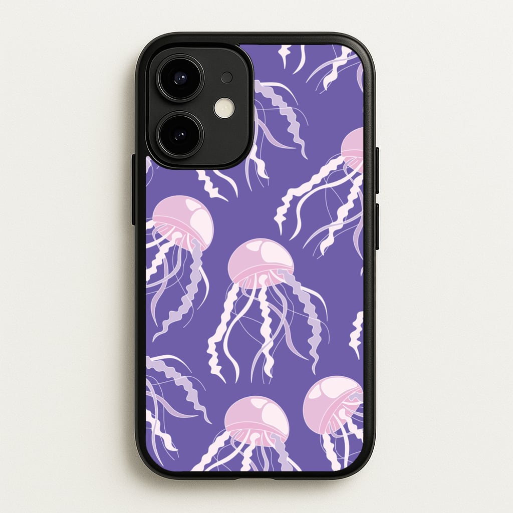 Jellyfish Pattern - Sealife - Sealife Phone Case for iPhone 12 / 12 Pro