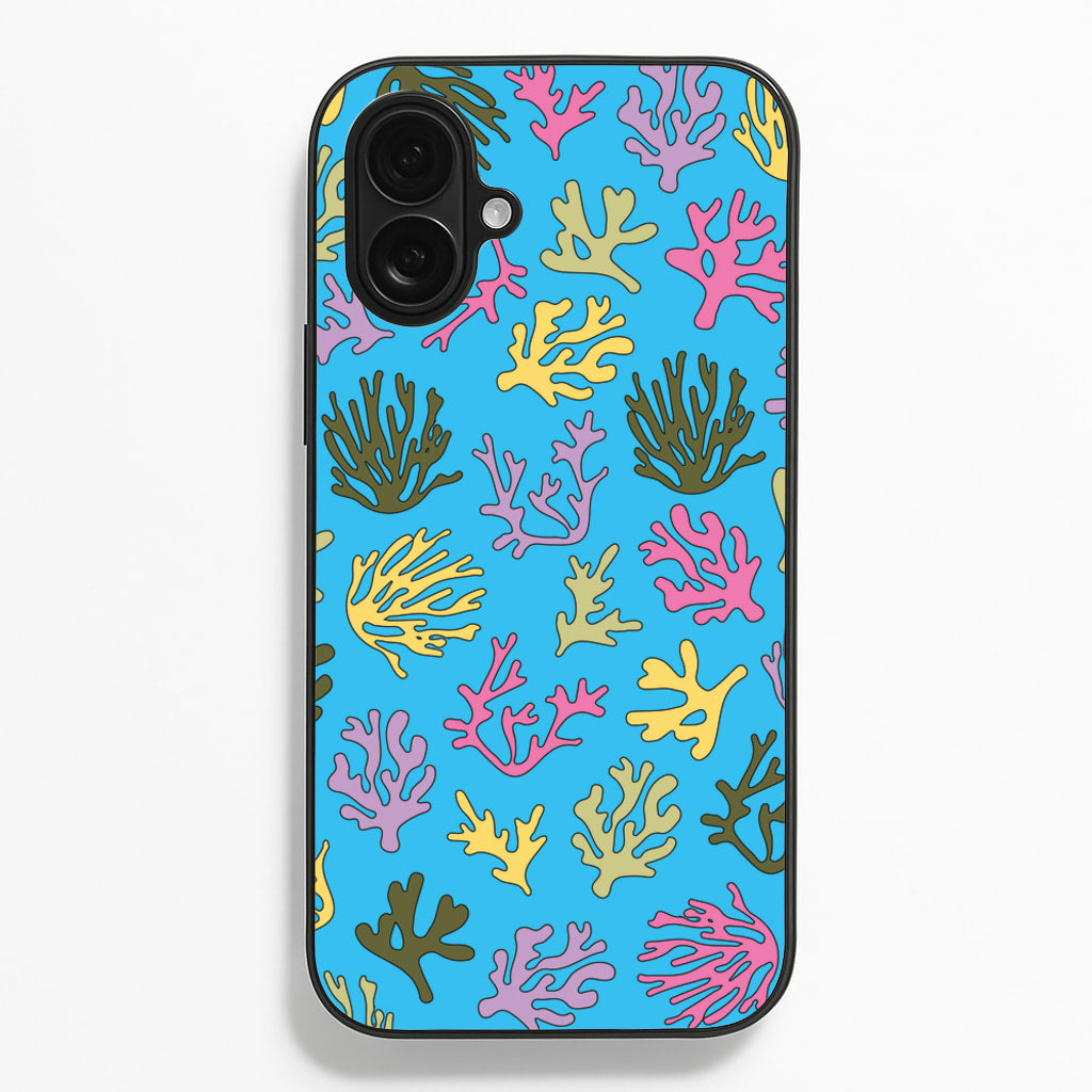 Coral Pattern - Sealife - Sealife Phone Case for iPhone 16 Plus