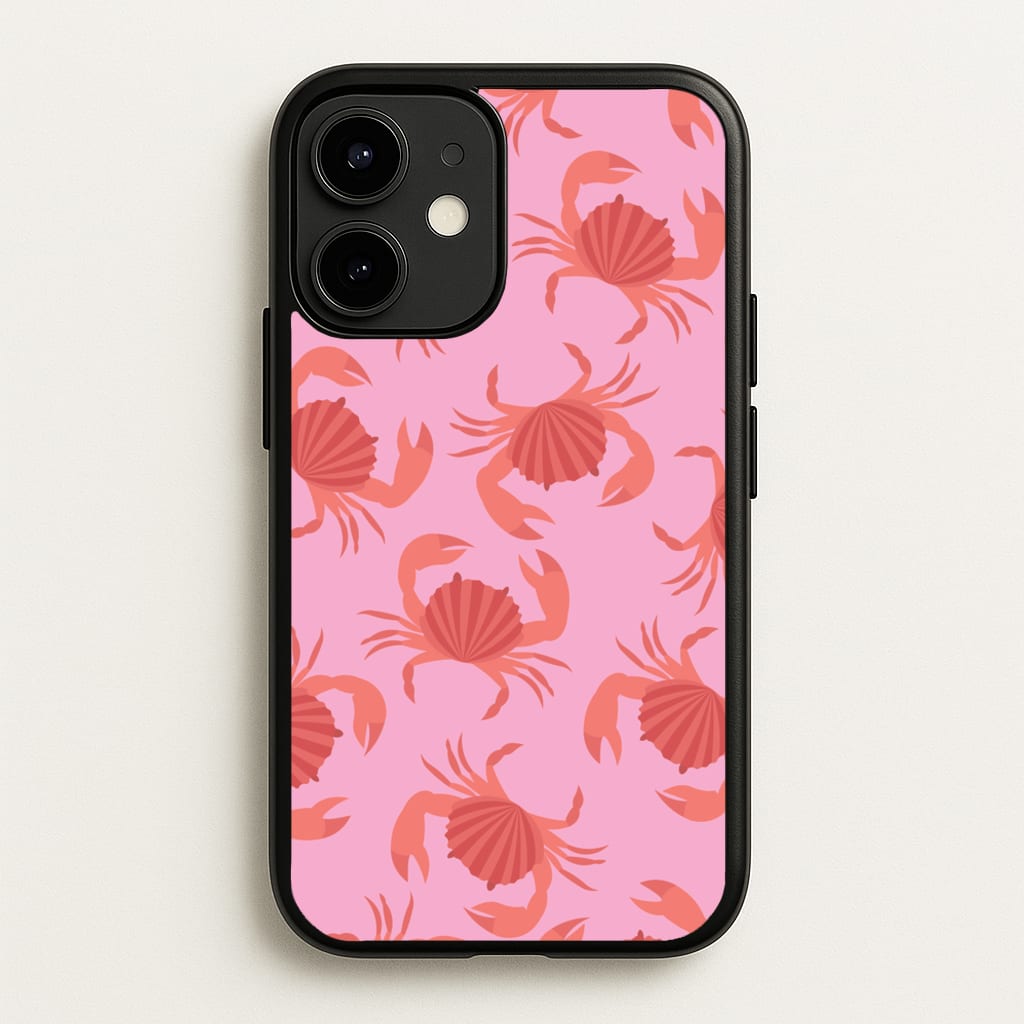 Crab Pattern - Sealife - Sealife Phone Case for iPhone 12 / 12 Pro