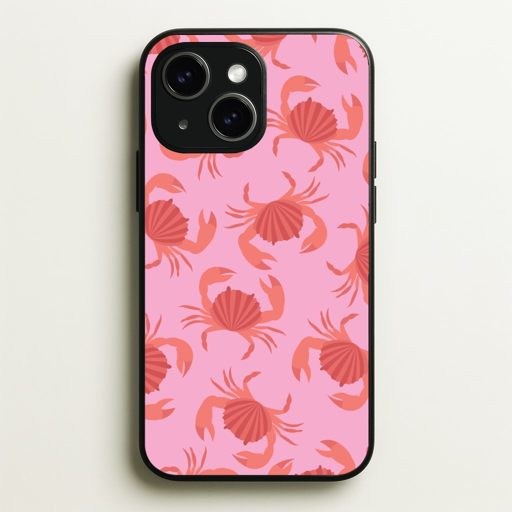 Crab Pattern - Sealife - Sealife Phone Case for iPhone 15