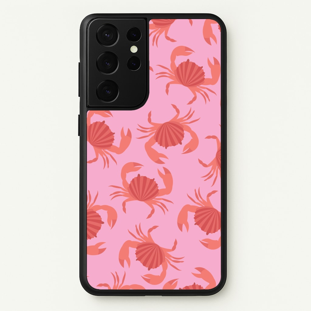 Crab Pattern - Sealife - Sealife Phone Case for Galaxy S21 Ultra