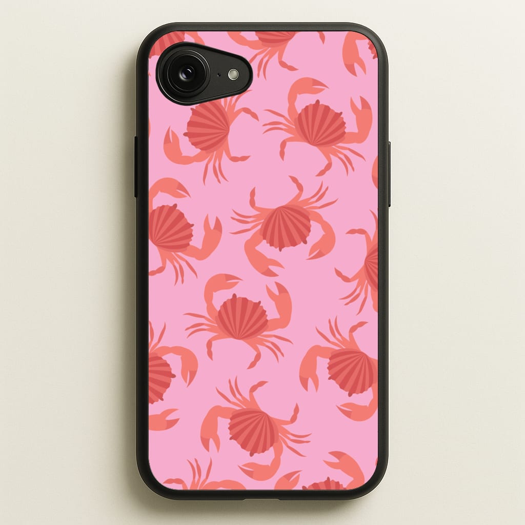 Crab Pattern - Sealife - Sealife Phone Case for iPhone 16e
