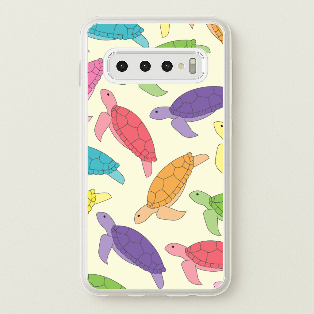 Multi Coloured Turtle Pattern - Sealife - Sealife Phone Case for Galaxy S10 Plus