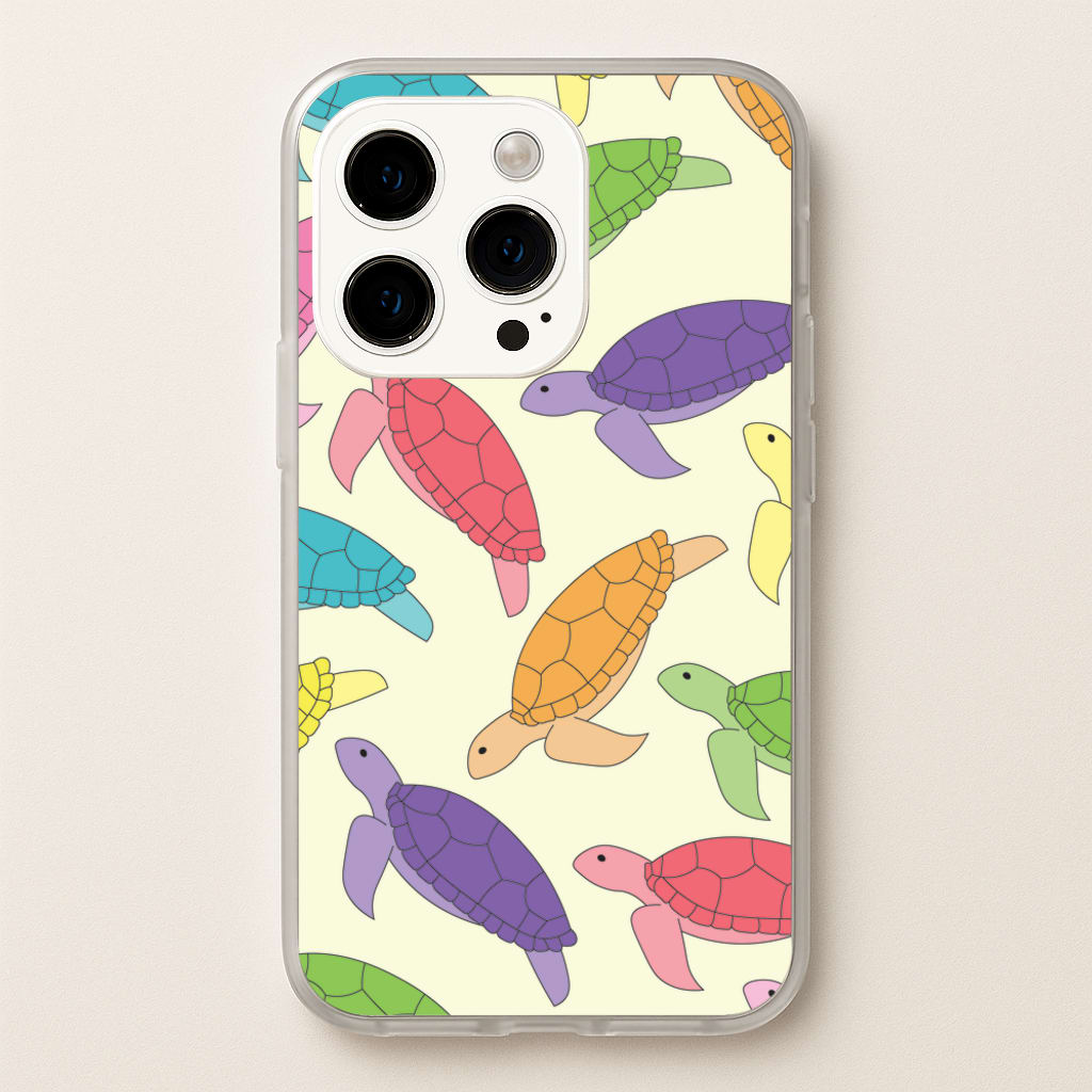 Multi Coloured Turtle Pattern - Sealife - Sealife Phone Case for iPhone 14 Pro