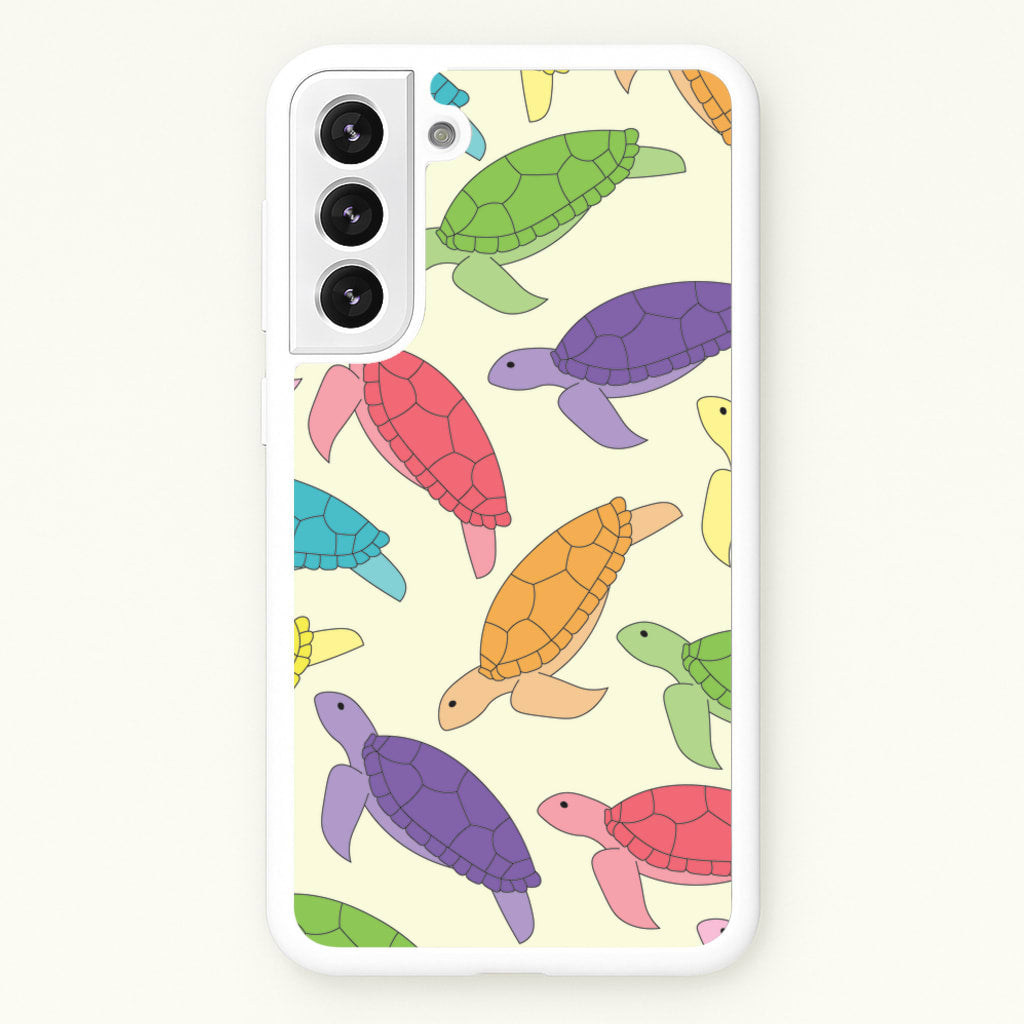 Multi Coloured Turtle Pattern - Sealife - Sealife Phone Case for Galaxy S22 Plus