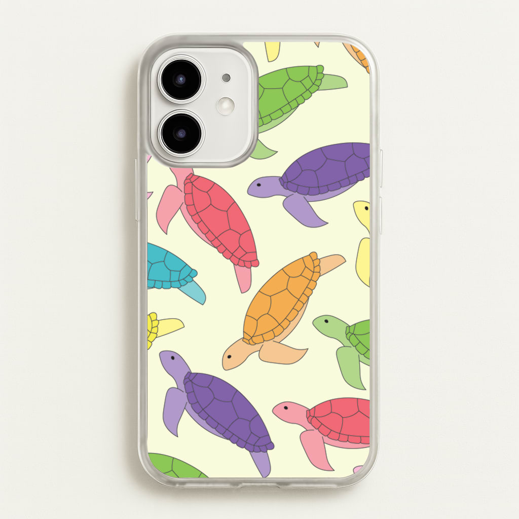 Multi Coloured Turtle Pattern - Sealife - Sealife Phone Case for iPhone 12 / 12 Pro