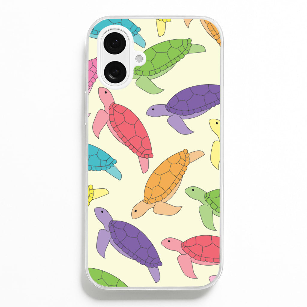 Multi Coloured Turtle Pattern - Sealife - Sealife Phone Case for iPhone 16 Plus