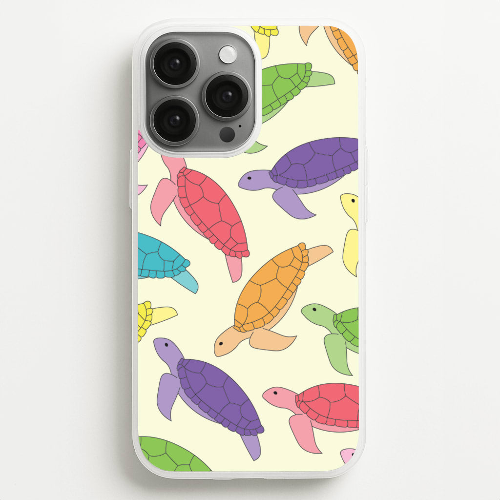 Multi Coloured Turtle Pattern - Sealife - Sealife Phone Case for iPhone 13 Pro Max