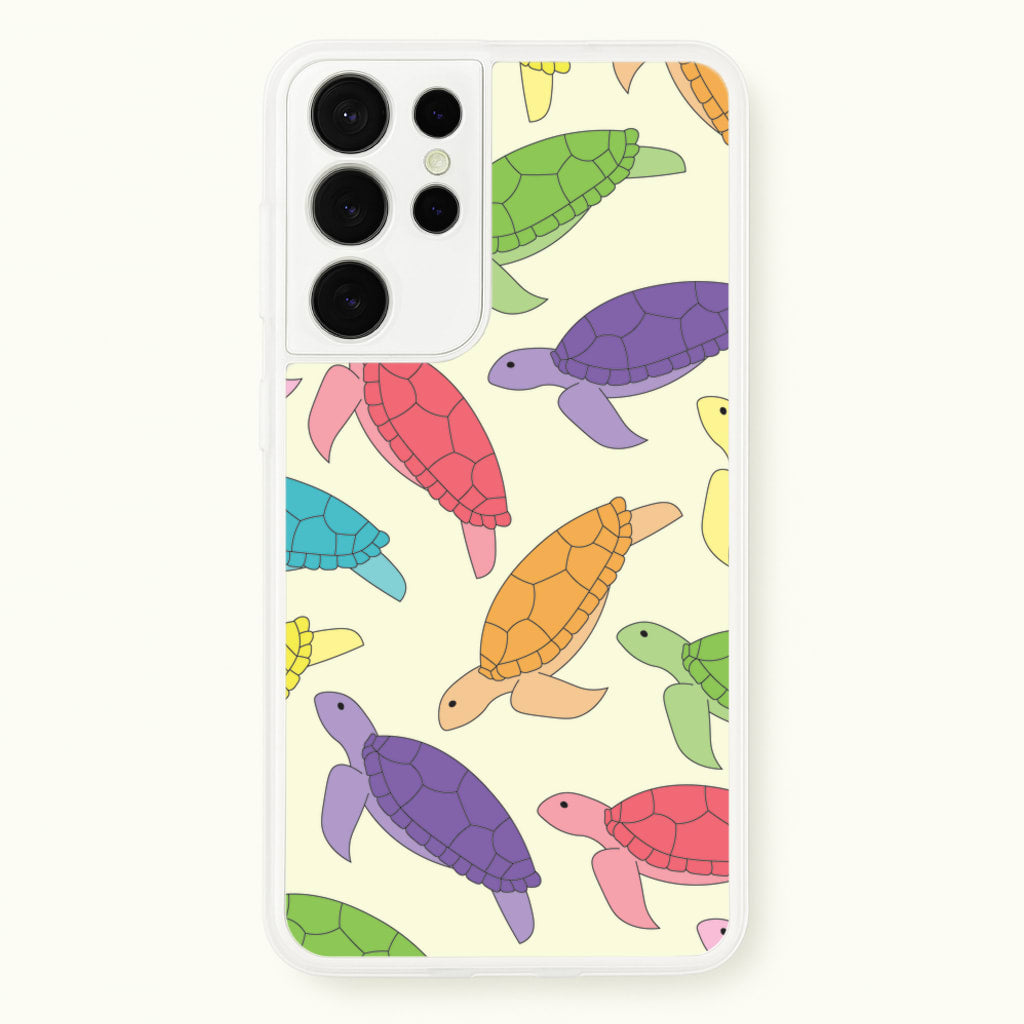 Multi Coloured Turtle Pattern - Sealife - Sealife Phone Case for Galaxy S21 Ultra