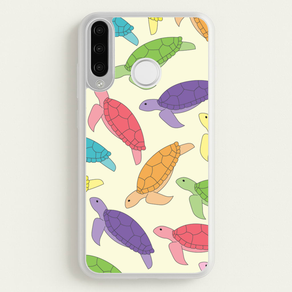 Multi Coloured Turtle Pattern - Sealife - Sealife Phone Case for Huawei P30 Lite