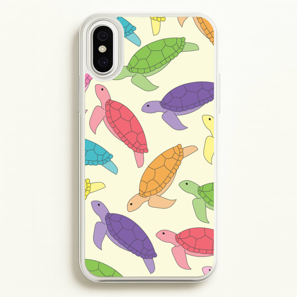 Multi Coloured Turtle Pattern - Sealife - Sealife Phone Case for iPhone XS Max