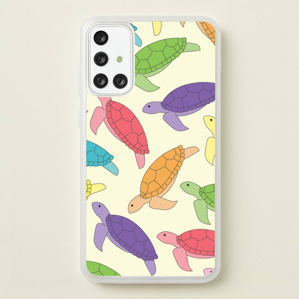 Multi Coloured Turtle Pattern - Sealife - Sealife Phone Case for Galaxy A71
