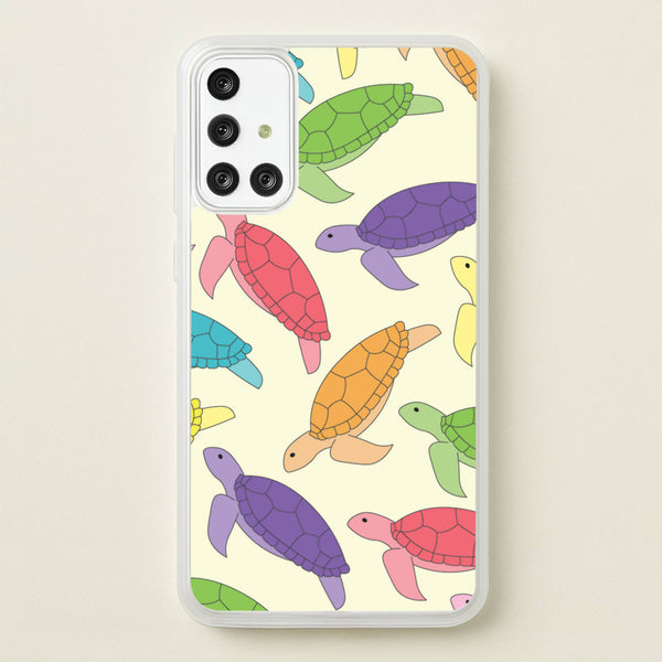 Multi Coloured Turtle Pattern - Sealife - Sealife Phone Case for Galaxy A71