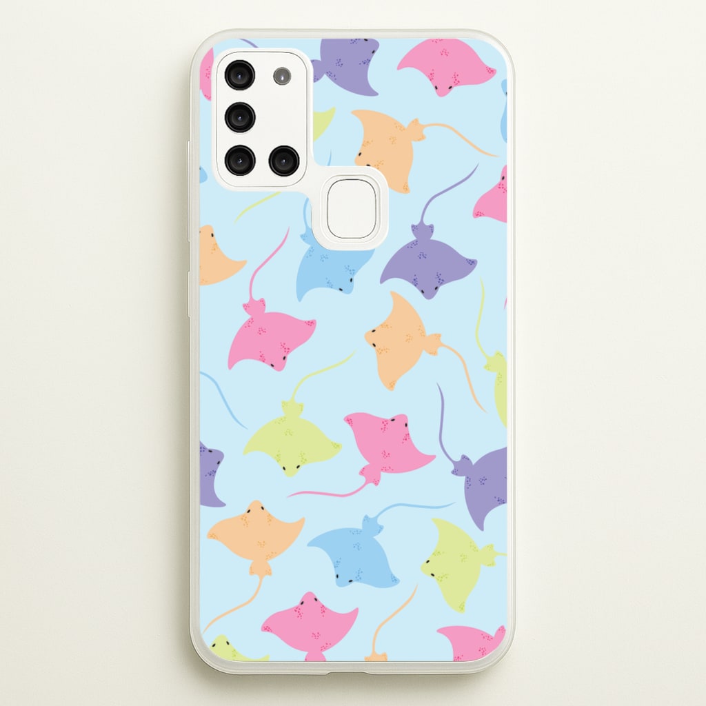Multi Coloured Sting Ray Pattern - Sealife - Sealife Phone Case for Galaxy A21s