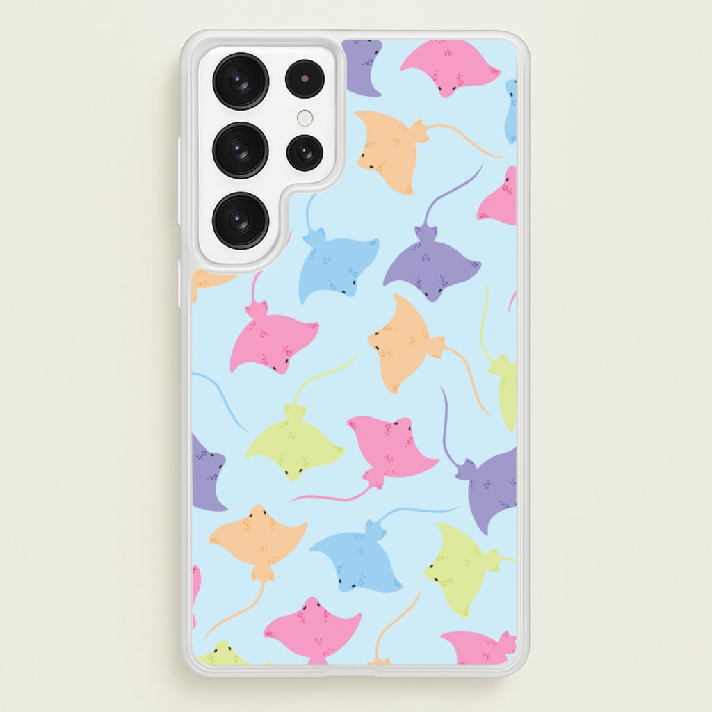 Multi Coloured Sting Ray Pattern - Sealife - Sealife Phone Case for Galaxy S22 Ultra