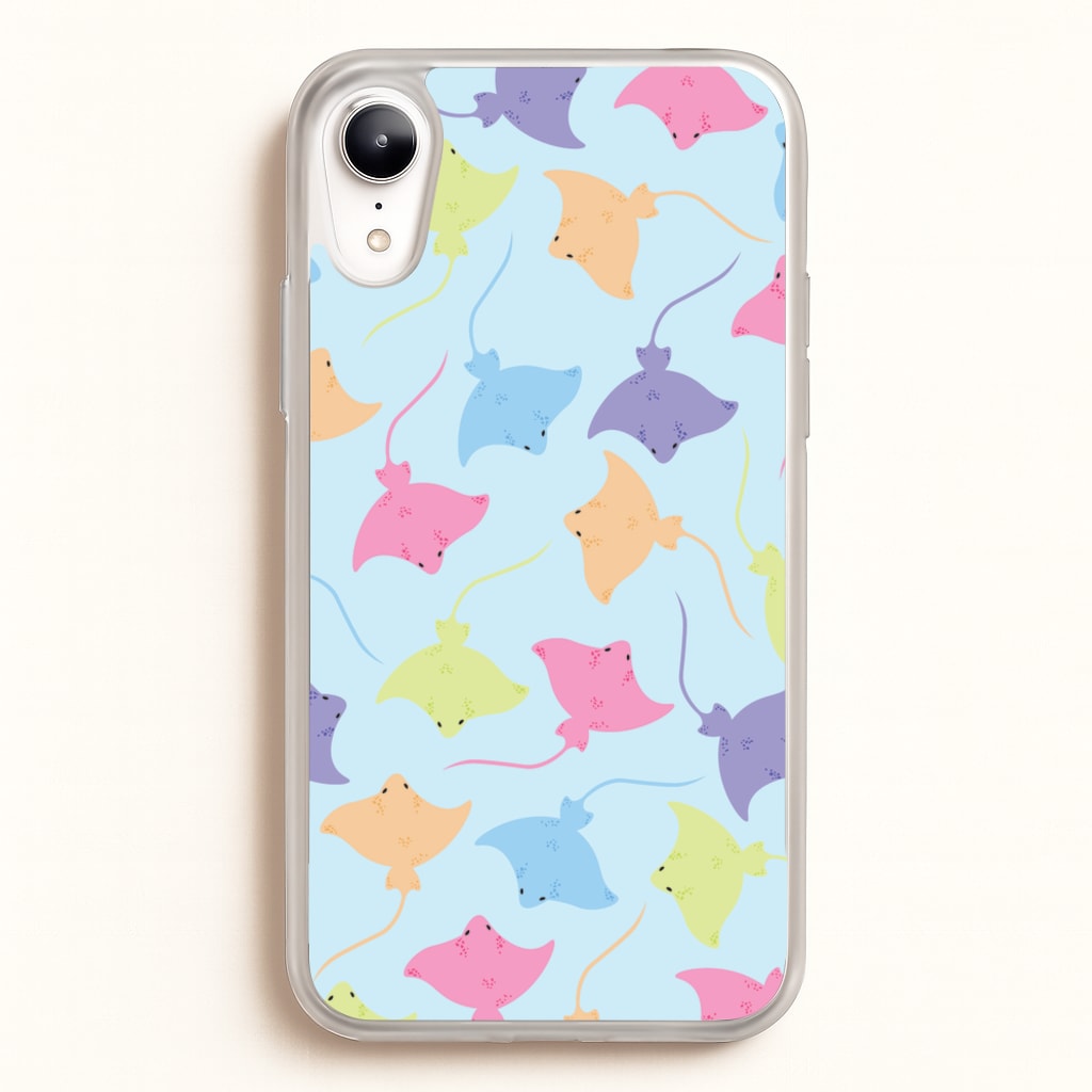 Multi Coloured Sting Ray Pattern - Sealife - Sealife Phone Case for iPhone XR