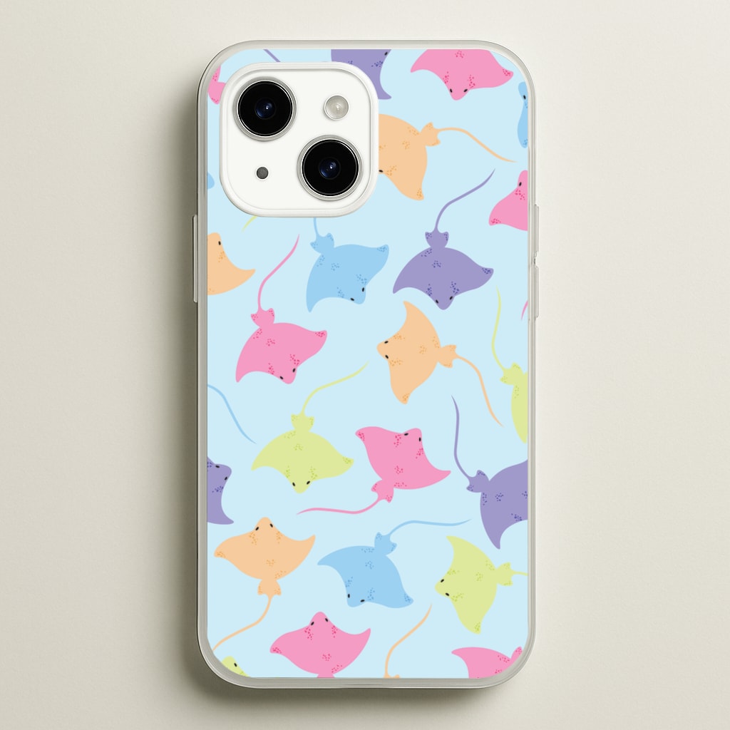 Multi Coloured Sting Ray Pattern - Sealife - Sealife Phone Case for iPhone 15