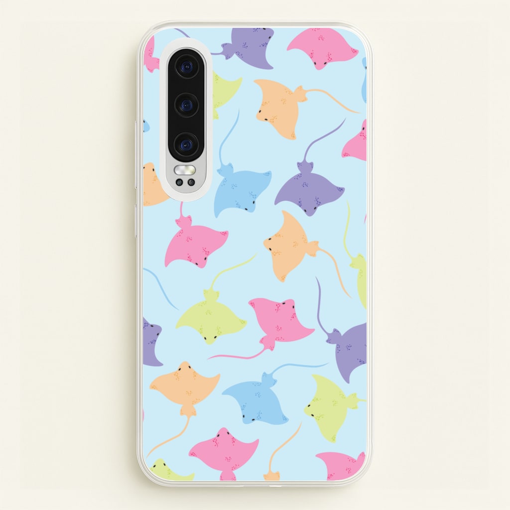 Multi Coloured Sting Ray Pattern - Sealife - Sealife Phone Case for Huawei P30