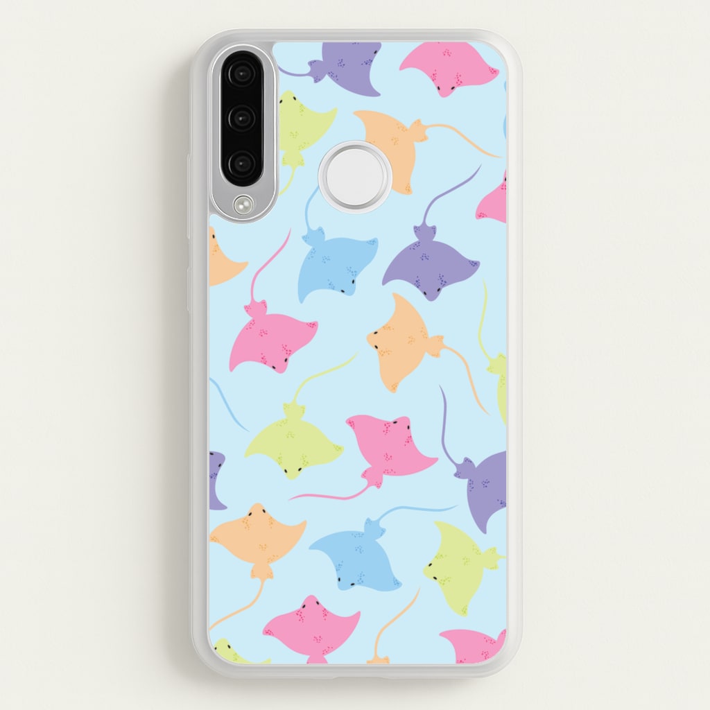 Multi Coloured Sting Ray Pattern - Sealife - Sealife Phone Case for Huawei P30 Lite