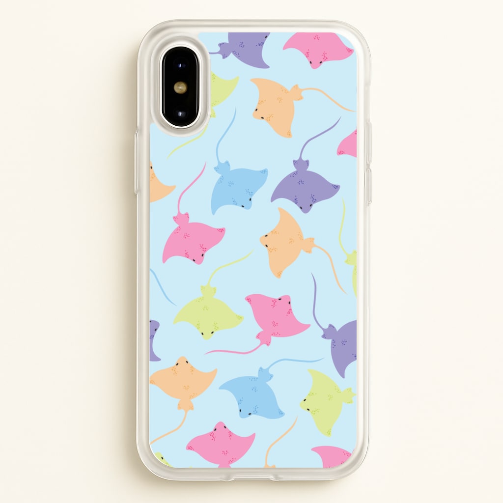 Multi Coloured Sting Ray Pattern - Sealife - Sealife Phone Case for iPhone X / XS