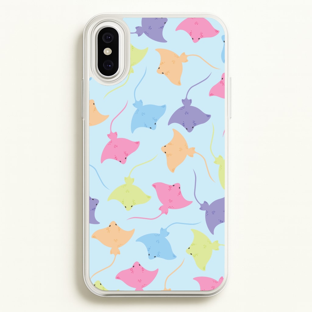 Multi Coloured Sting Ray Pattern - Sealife - Sealife Phone Case for iPhone XS Max