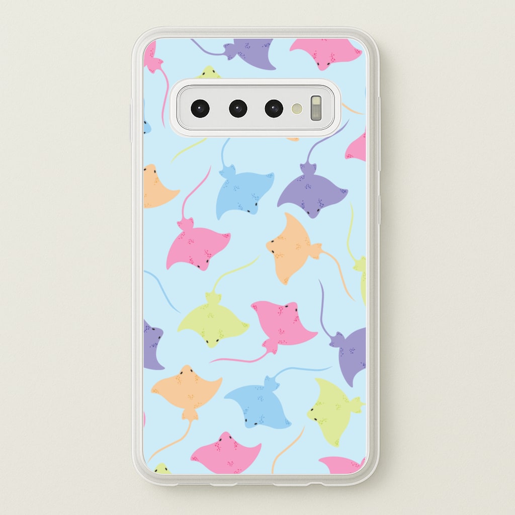 Multi Coloured Sting Ray Pattern - Sealife - Sealife Phone Case for Galaxy S10 Plus