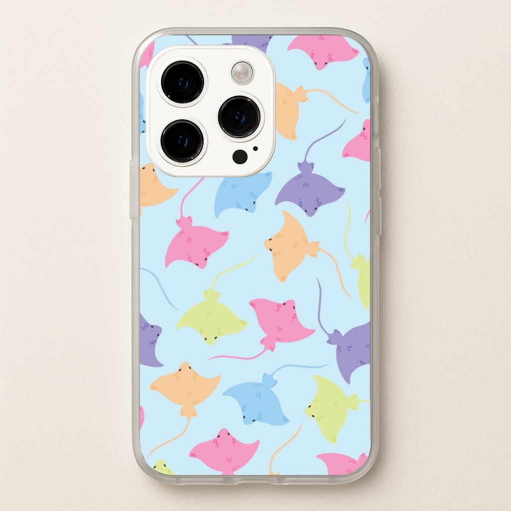 Multi Coloured Sting Ray Pattern - Sealife - Sealife Phone Case for iPhone 14 Pro