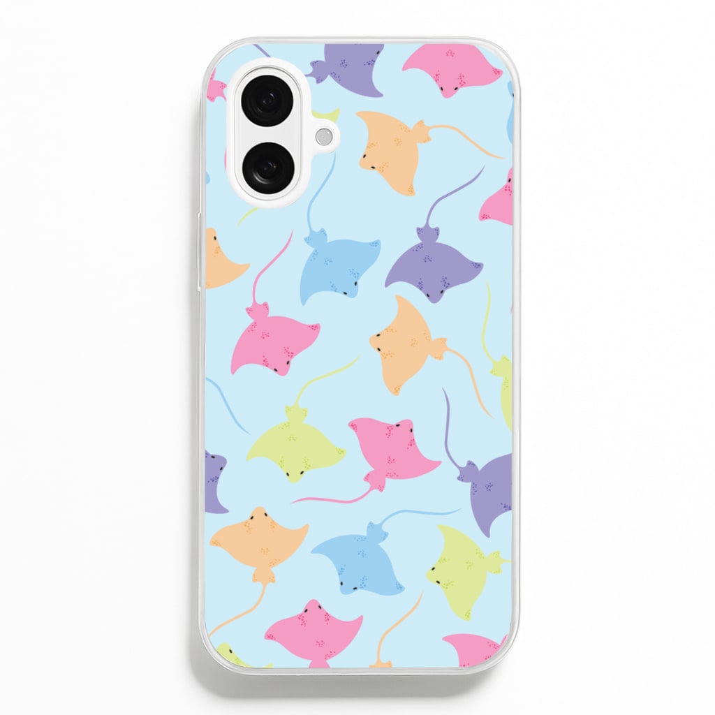 Multi Coloured Sting Ray Pattern - Sealife - Sealife Phone Case for iPhone 16 Plus