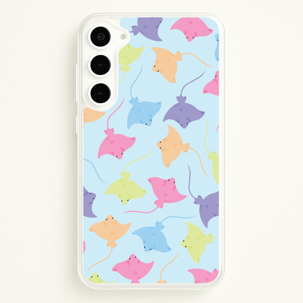 Multi Coloured Sting Ray Pattern - Sealife - Sealife Phone Case for Galaxy S23 Plus