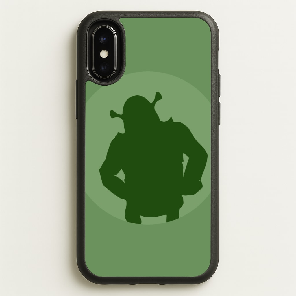 Green Ogre Outline - Shrek Phone Case for iPhone X / XS